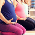 Pregnant women at a yoga class