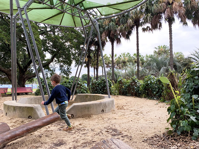 Inside the sandpit at Jubilee Park