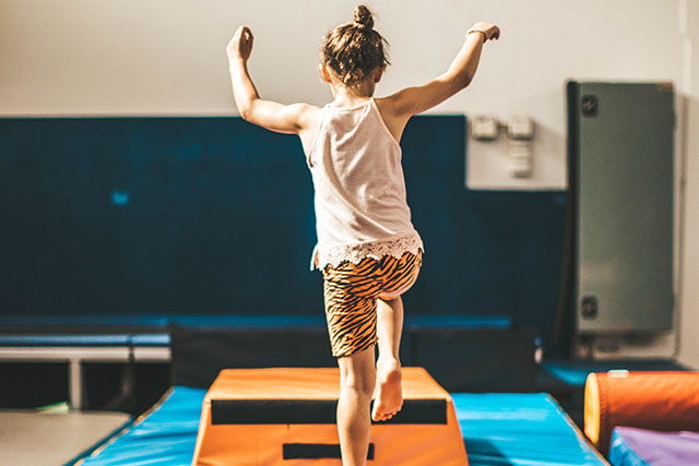 Girl jumping at Gymkidz