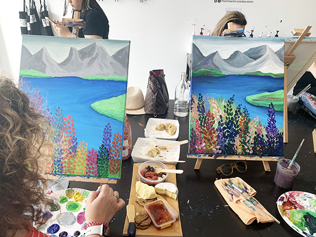 Finished paintings of Lake Tekapo