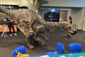 Winny the Muttaburrasaurus puppet at Australian Museum